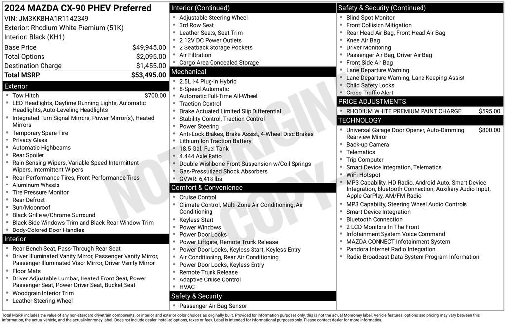 Certified 2024 MAZDA CX-90 Plug-In Hybrid w/ Preferred AWD/4WD image 5