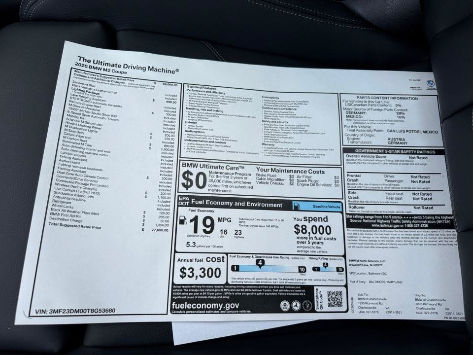 Used 2026 BMW M2 w/ Lighting Package RWD image 33