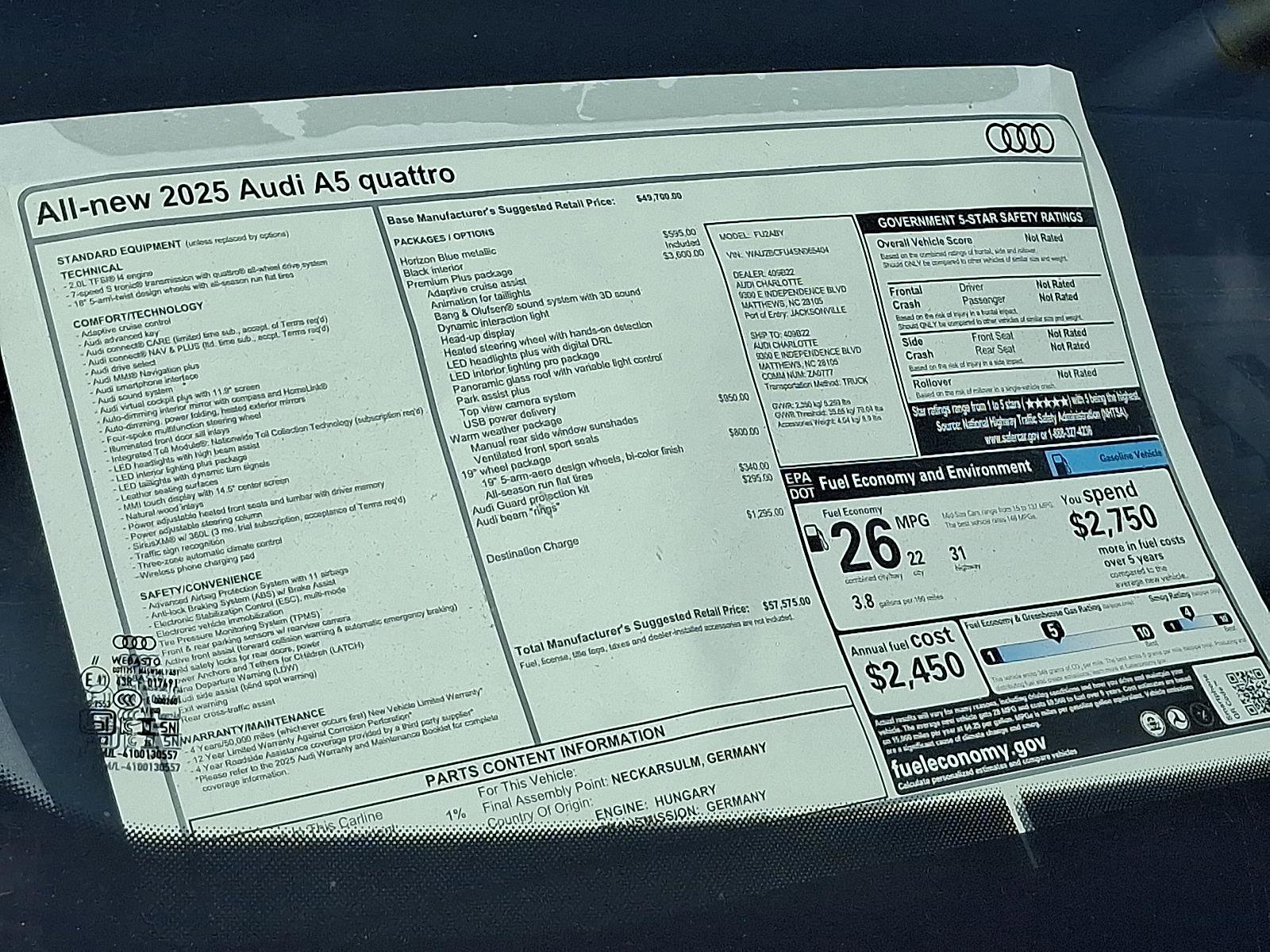 New 2025 Audi A5 2.0T Premium Plus image 20