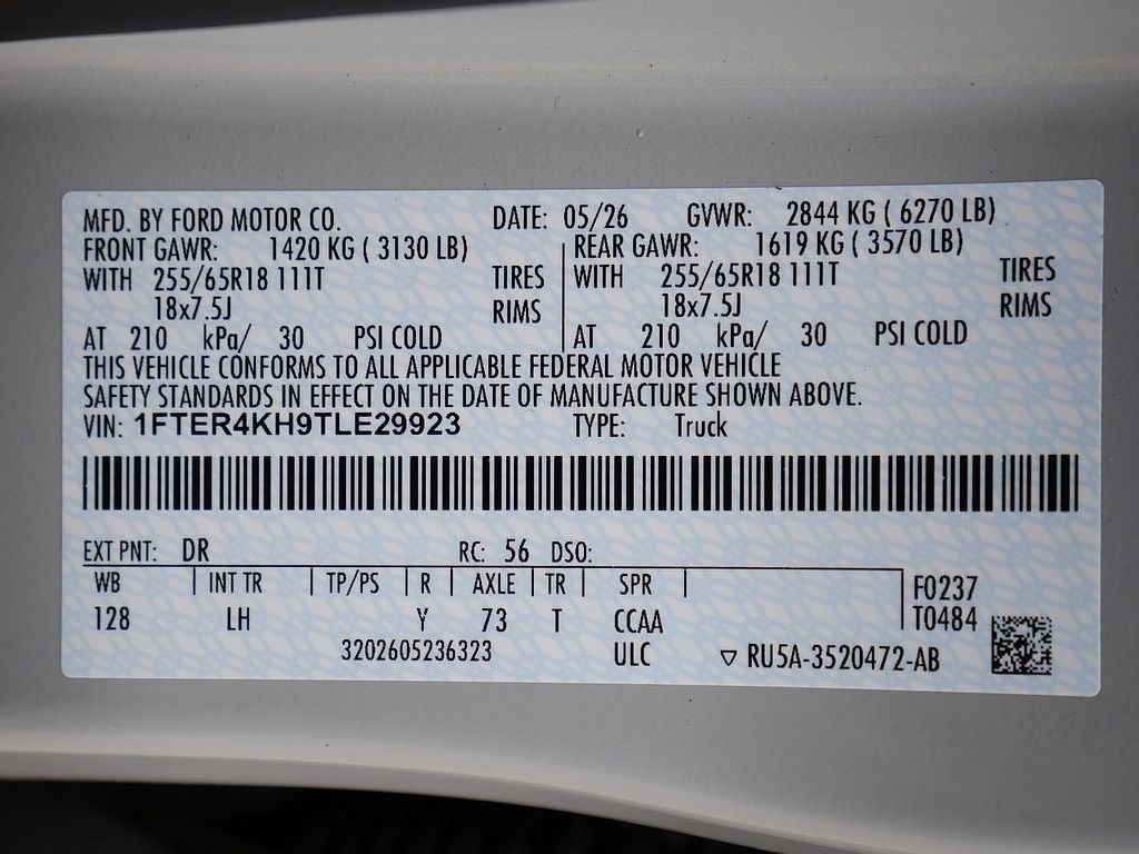 New 2026 Ford Ranger Lariat w/ FX4 Off-Road Package AWD/4WD image 40