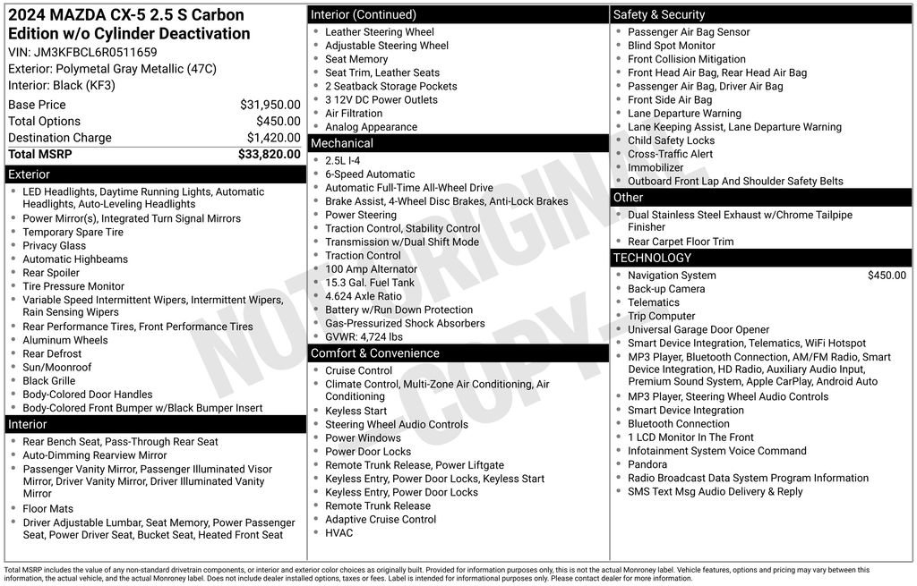 Used 2024 MAZDA CX-5 Carbon Edition AWD/4WD image 38