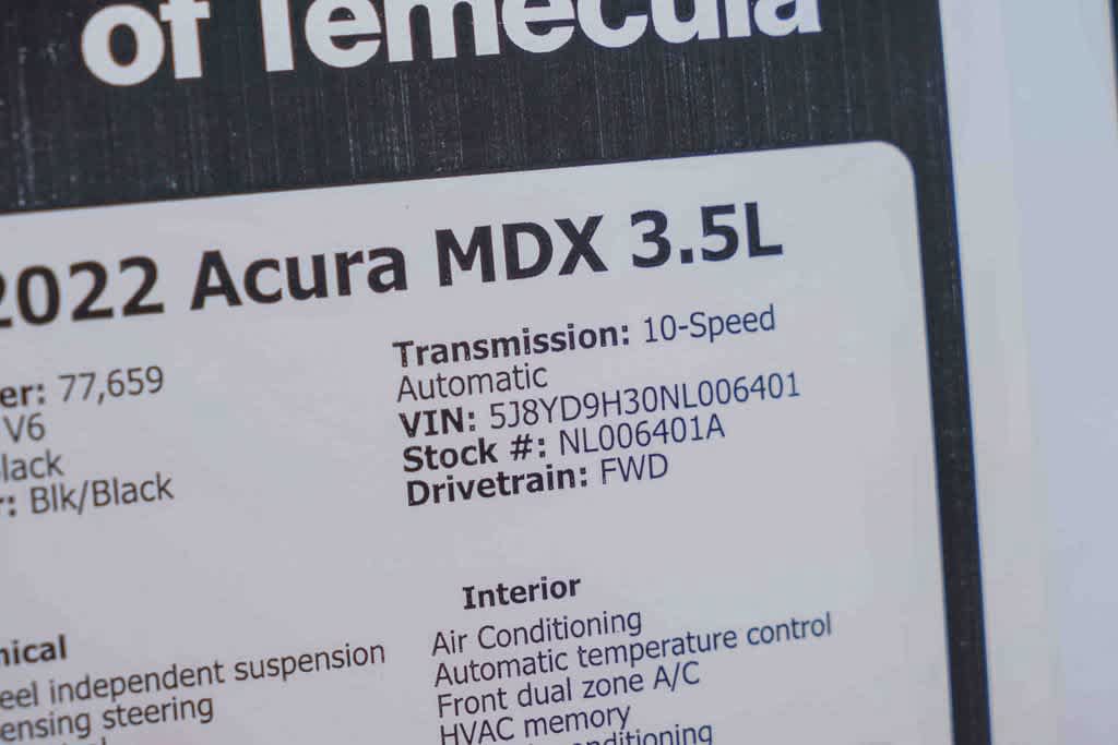 Used 2022 Acura MDX FWD image 28