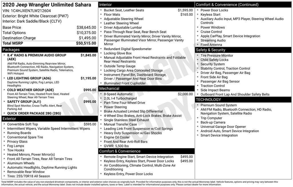 Used 2020 Jeep Wrangler Unlimited Sahara image 9