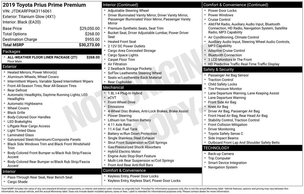 Used 2019 Toyota Prius Prime Premium FWD image 2