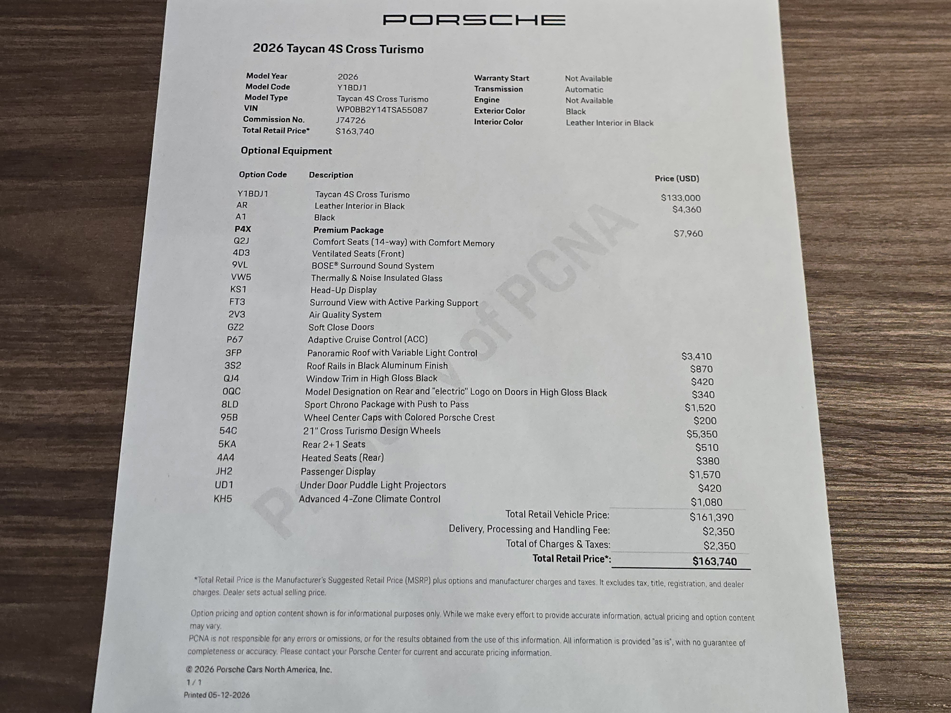 New 2026 Porsche Taycan 4S AWD/4WD image 29