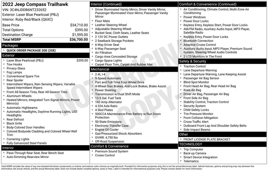 Used 2022 Jeep Compass Trailhawk image 2