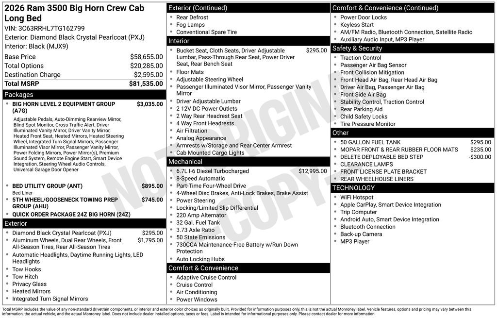 New 2026 RAM 3500 Big Horn AWD/4WD image 33