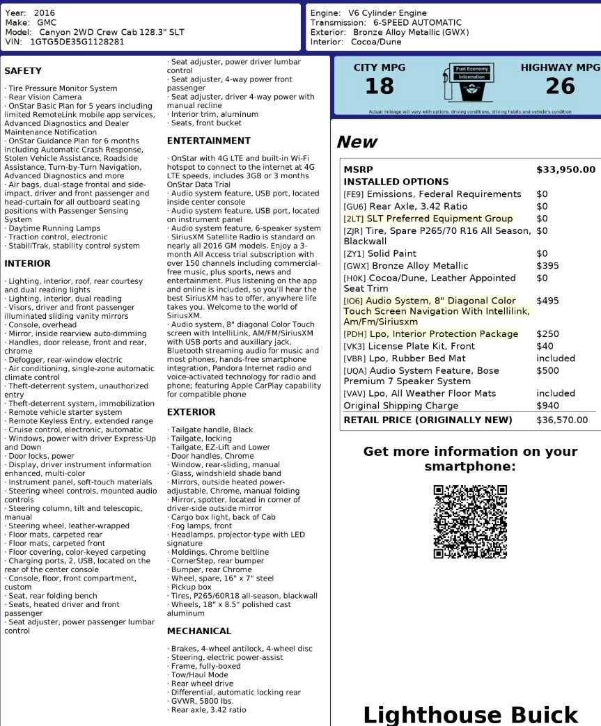 Used 2016 GMC Canyon SLT image 36