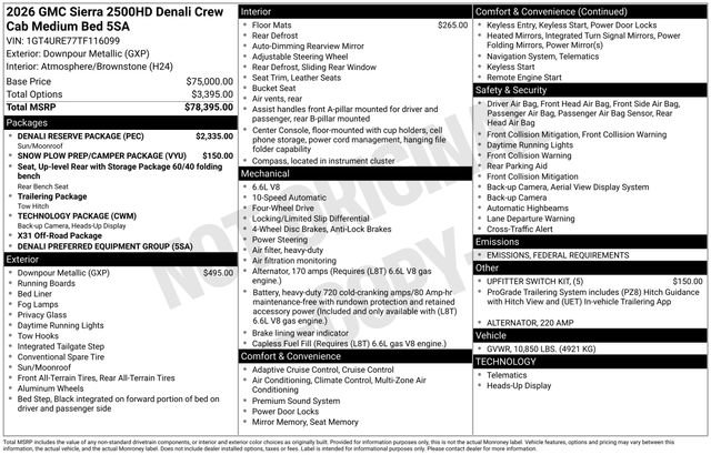 New 2026 GMC Sierra 2500 Denali w/ Denali Reserve Package image 1