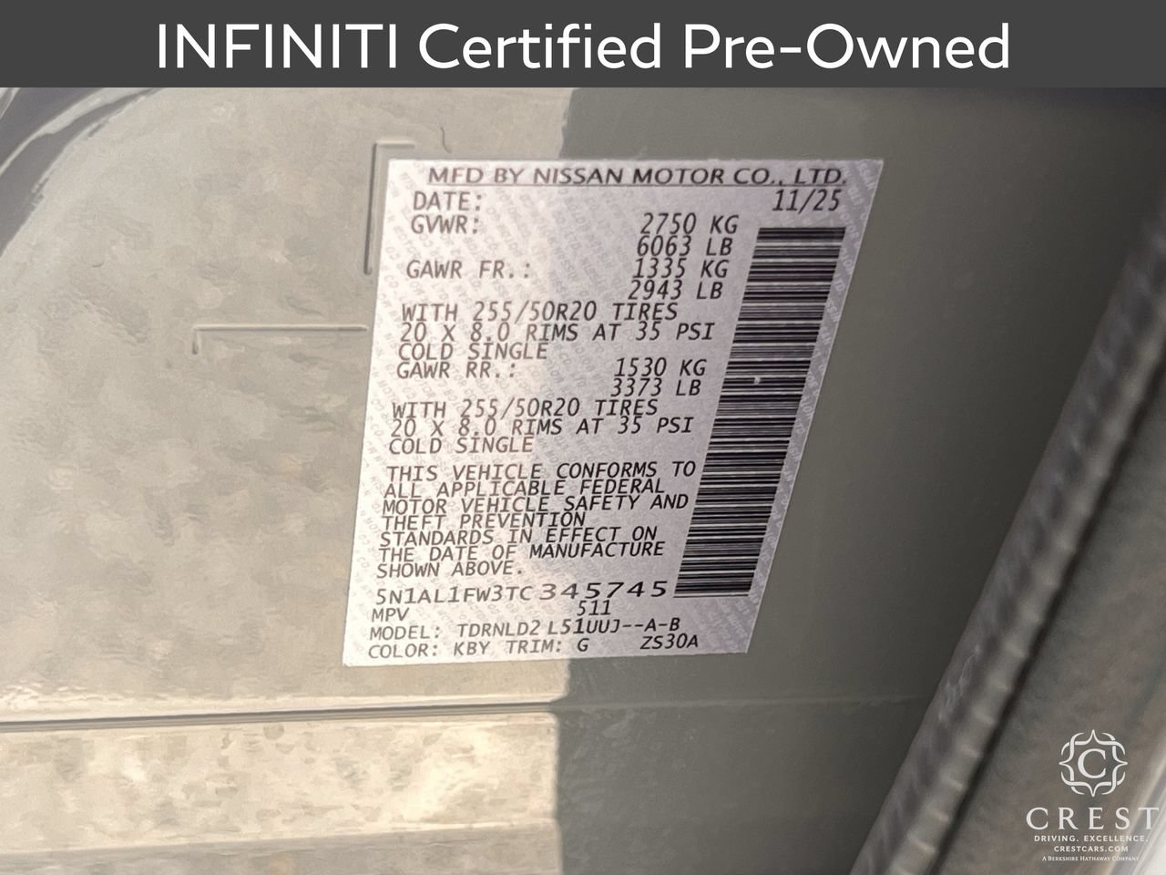 Certified 2026 INFINITI QX60 Sport w/ Dark Cargo Package AWD/4WD image 34