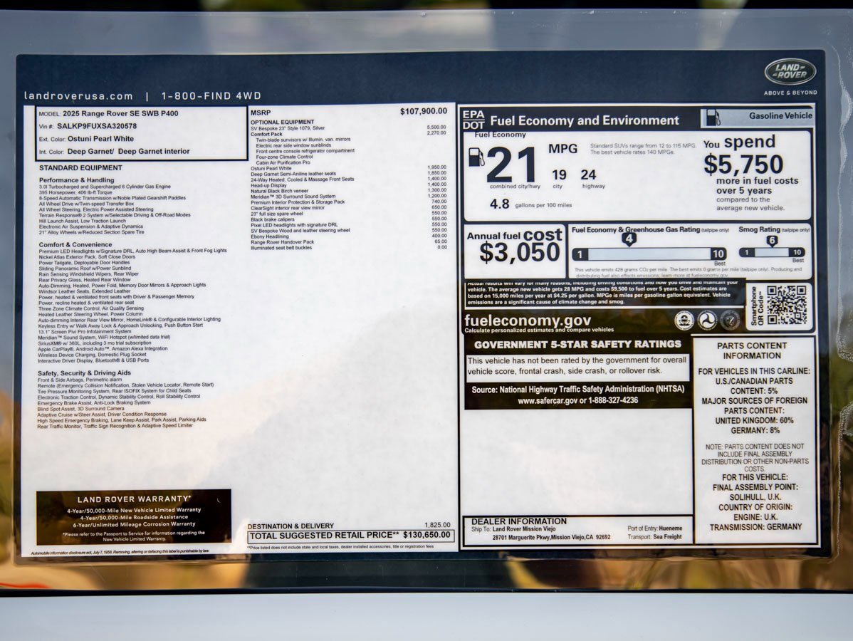 New 2025 Land Rover Range Rover SE image 32