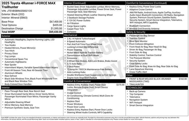 Certified 2025 Toyota 4Runner Trailhunter AWD/4WD image 36