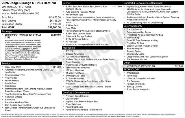 New 2026 Dodge Durango GT image 29