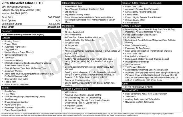 Used 2025 Chevrolet Tahoe LT RWD image 2