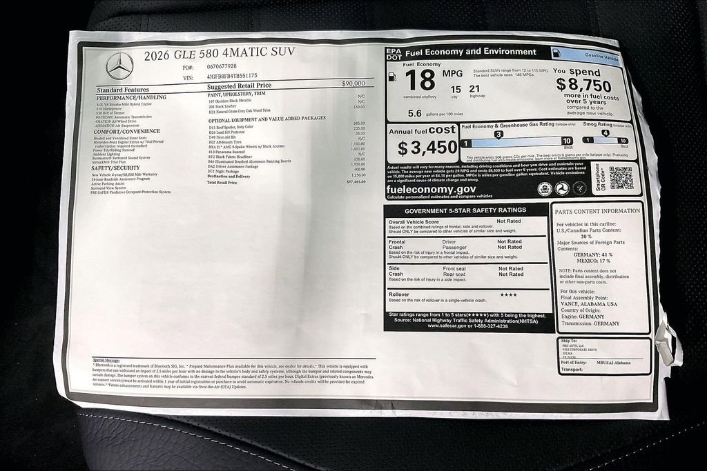 New 2026 Mercedes-Benz GLE 580 4MATIC image 19