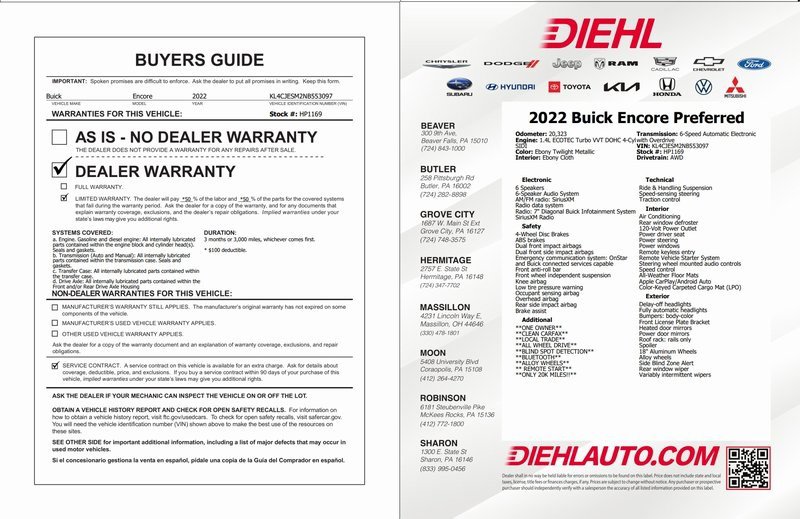 Certified 2022 Buick Encore Preferred w/ Safety Package image 31