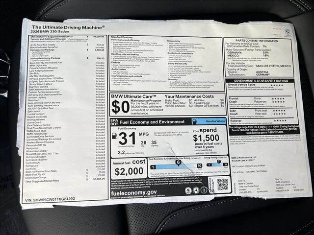 New 2026 BMW 330i Sedan w/ Convenience Package image 18