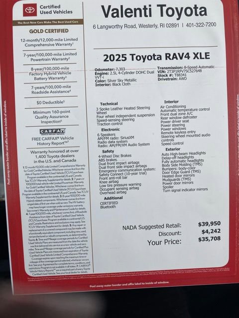 Certified 2025 Toyota RAV4 XLE w/ Weather Package AWD/4WD image 39