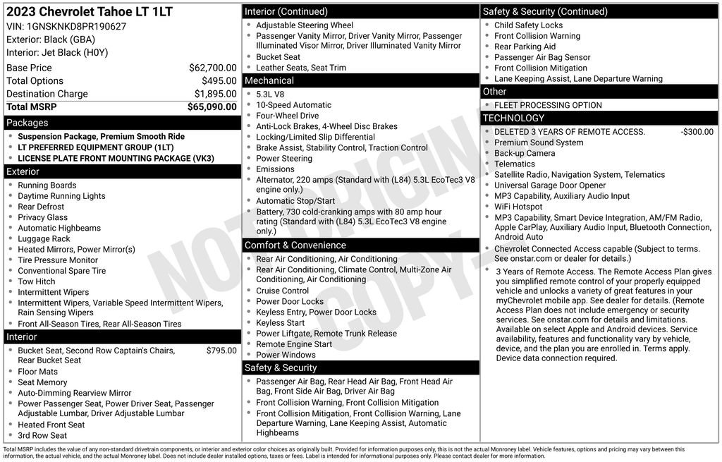 Used 2023 Chevrolet Tahoe LT AWD/4WD image 64