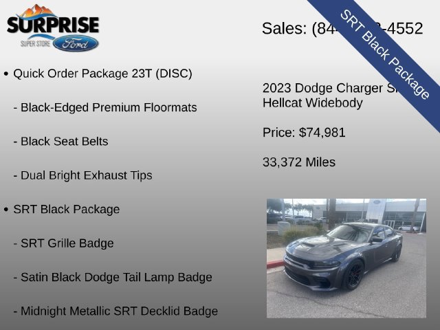Used 2023 Dodge Charger SRT Hellcat w/ Navigation & Travel Group RWD image 7