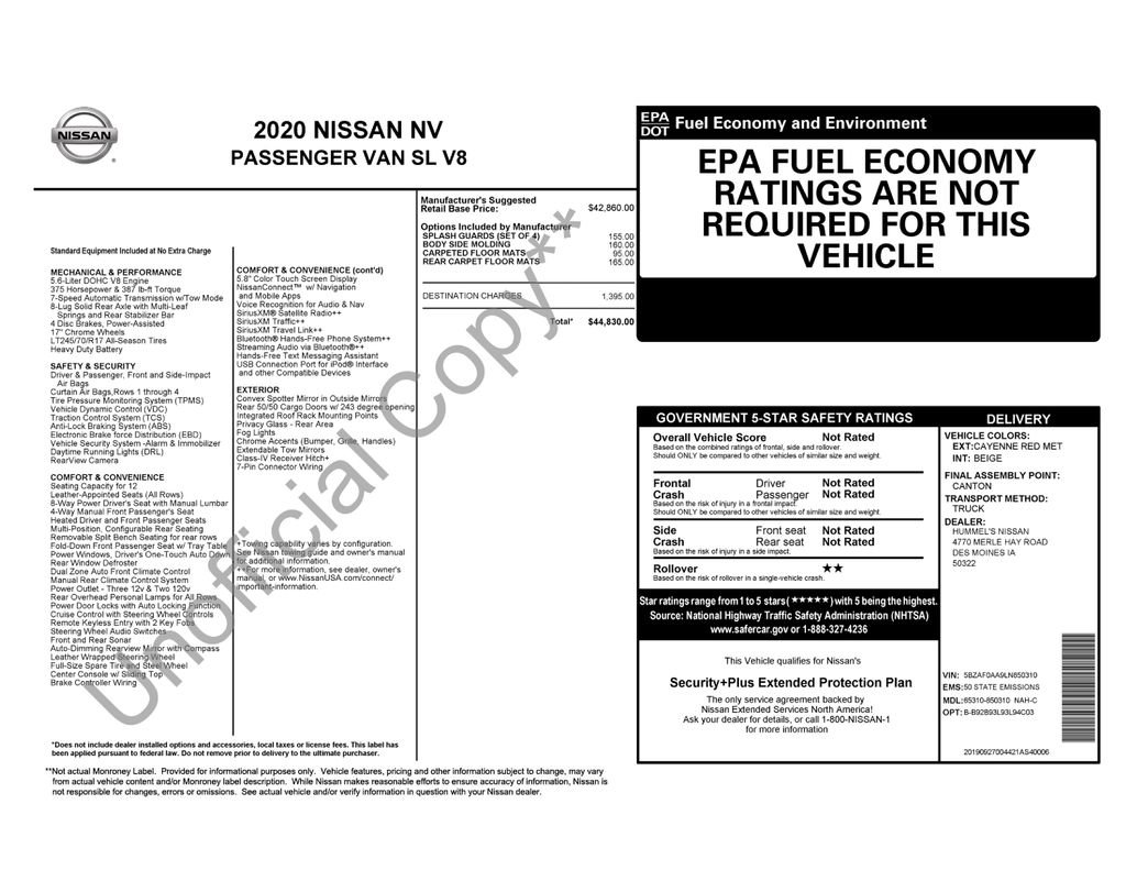 Used 2020 Nissan NV 3500 SL image 4