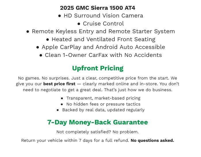 Used 2025 GMC Sierra 1500 AT4 w/ AT4 Premium Package AWD/4WD image 2