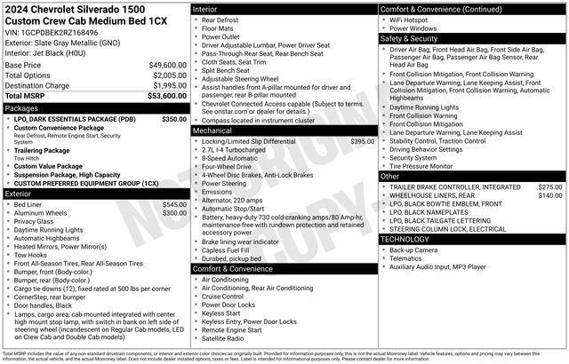 Used 2024 Chevrolet Silverado 1500 Custom w/ LPO, Dark Essentials Package image 7