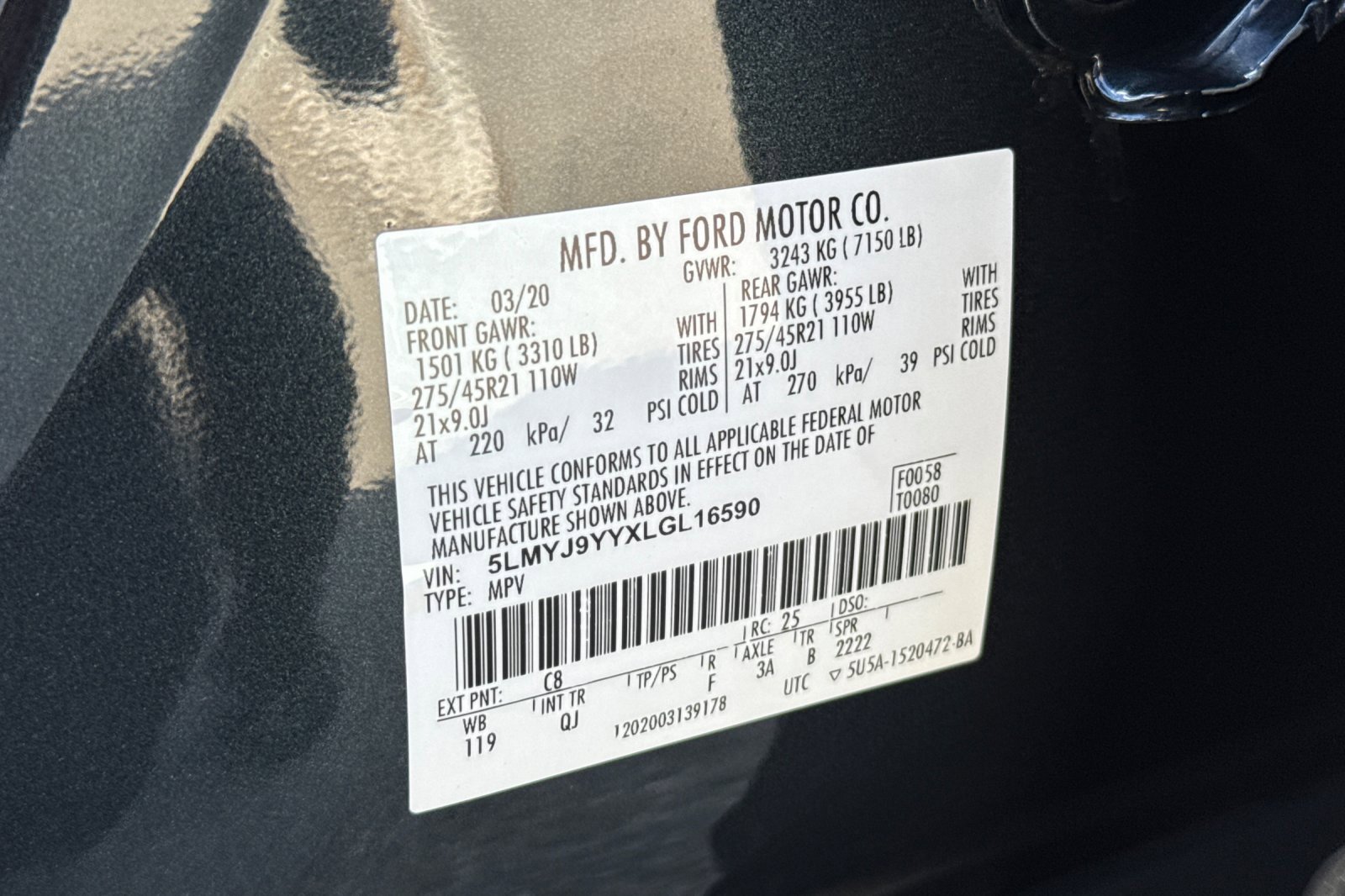 Used 2020 Lincoln Aviator Black Label Grand Touring w/ Class IV Trailer Tow Package image 29