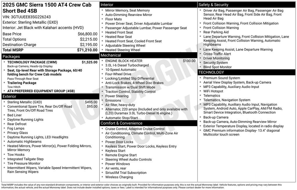 Used 2025 GMC Sierra 1500 AT4 w/ Technology Package AWD/4WD image 2