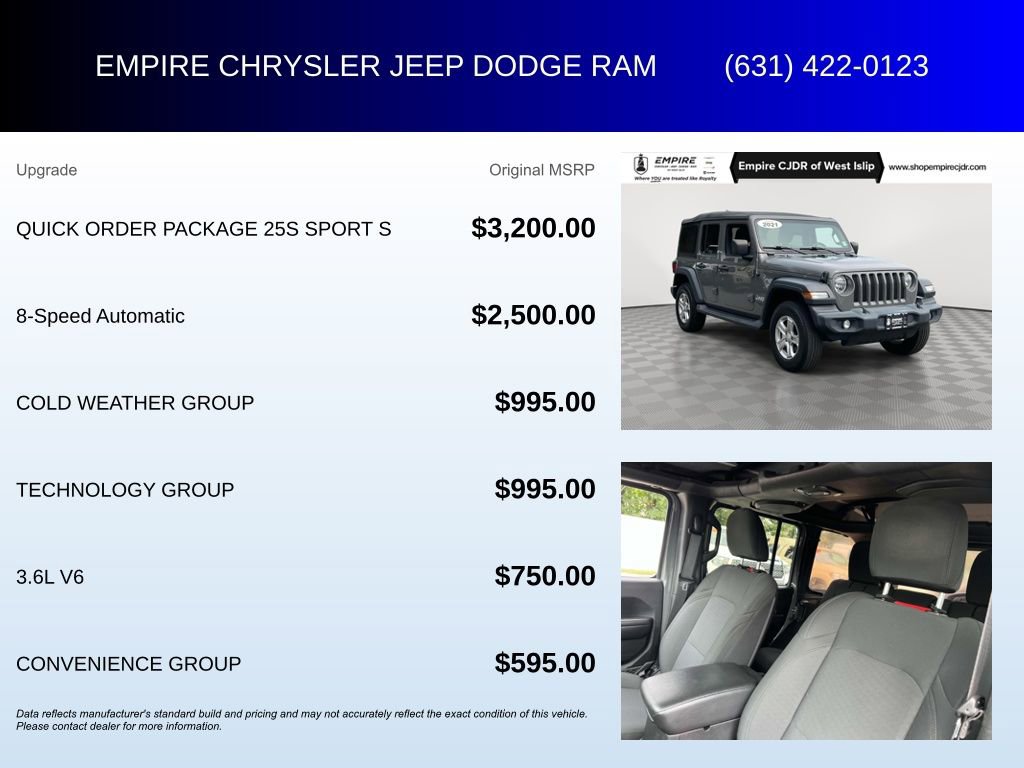 Certified 2021 Jeep Wrangler Unlimited Sport image 7