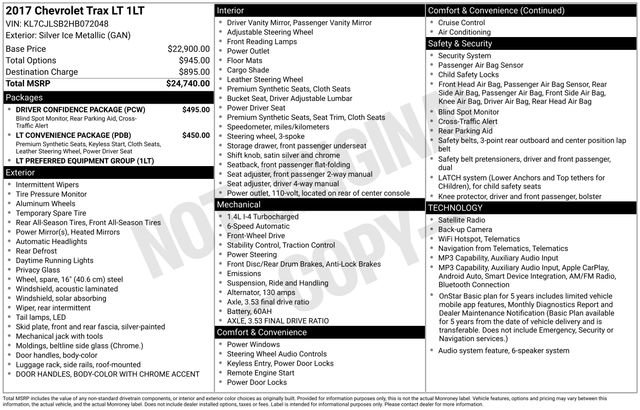 Used 2017 Chevrolet Trax LT w/ Driver Confidence Package FWD image 35