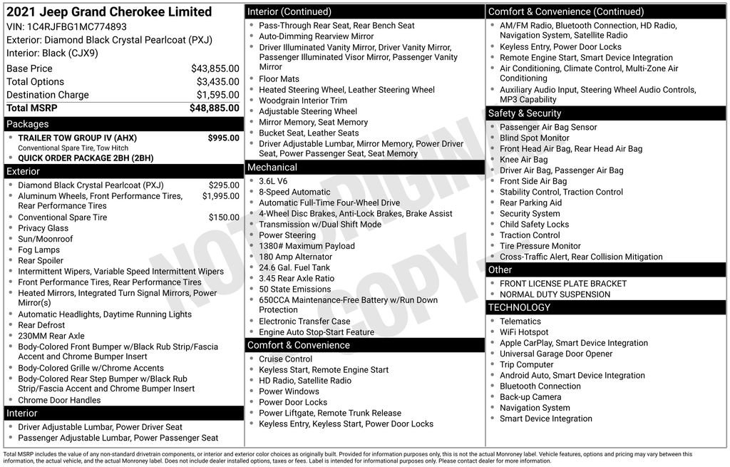 Certified 2021 Jeep Grand Cherokee Limited w/ Trailer Tow Group IV AWD/4WD image 7