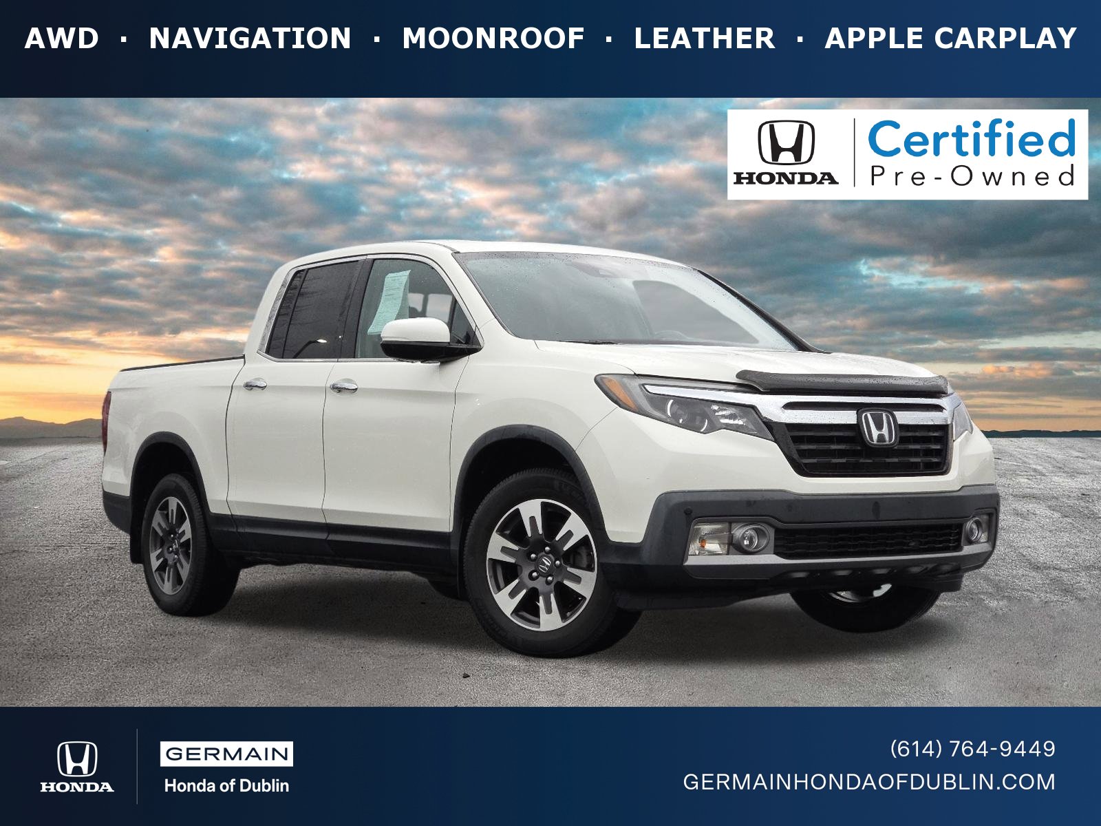Certified 2019 Honda Ridgeline RTL-E