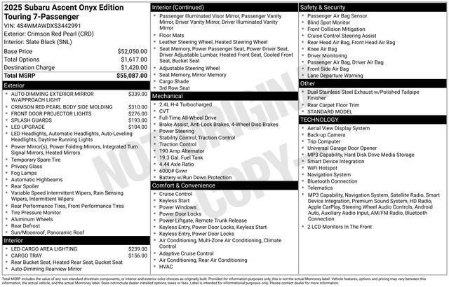 Certified 2025 Subaru Ascent Bronze Edition AWD/4WD image 21