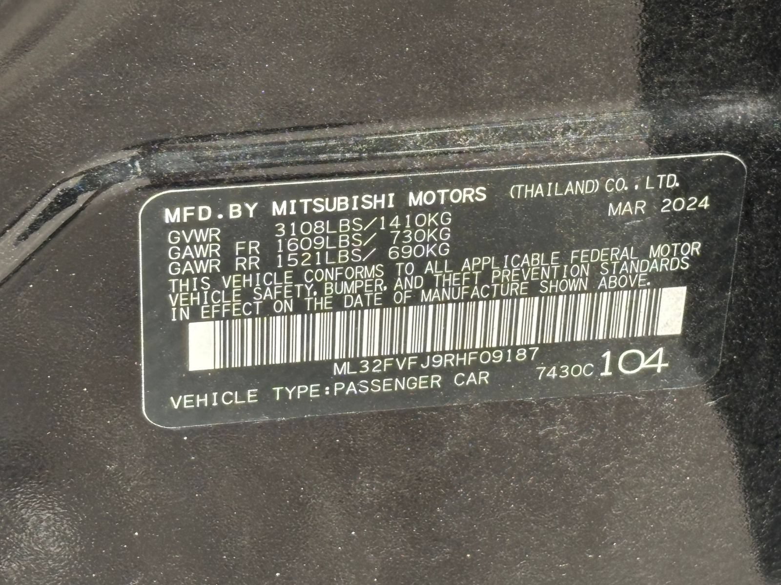 Used 2024 Mitsubishi Mirage G4 SE FWD image 10