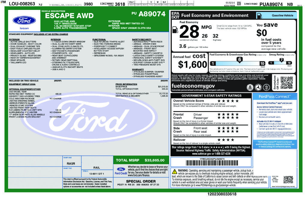 Used 2023 Ford Escape Active AWD/4WD image 19
