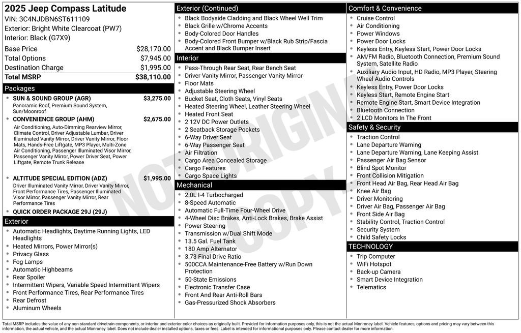New 2025 Jeep Compass Latitude w/ Sun & Sound Group AWD/4WD image 9