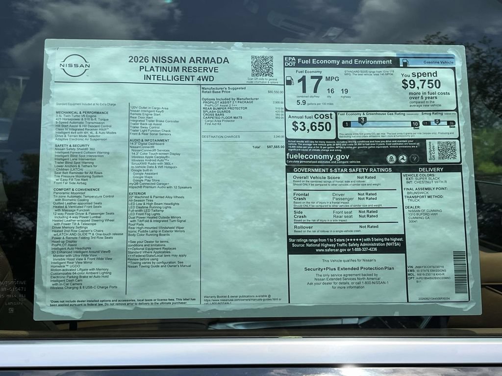 New 2026 Nissan Armada Platinum Reserve AWD/4WD image 2