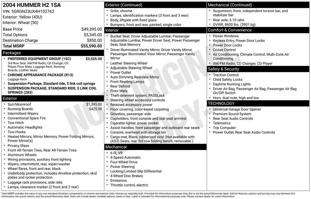 Used 2004 HUMMER H2 w/ Preferred Equipment Group image 7