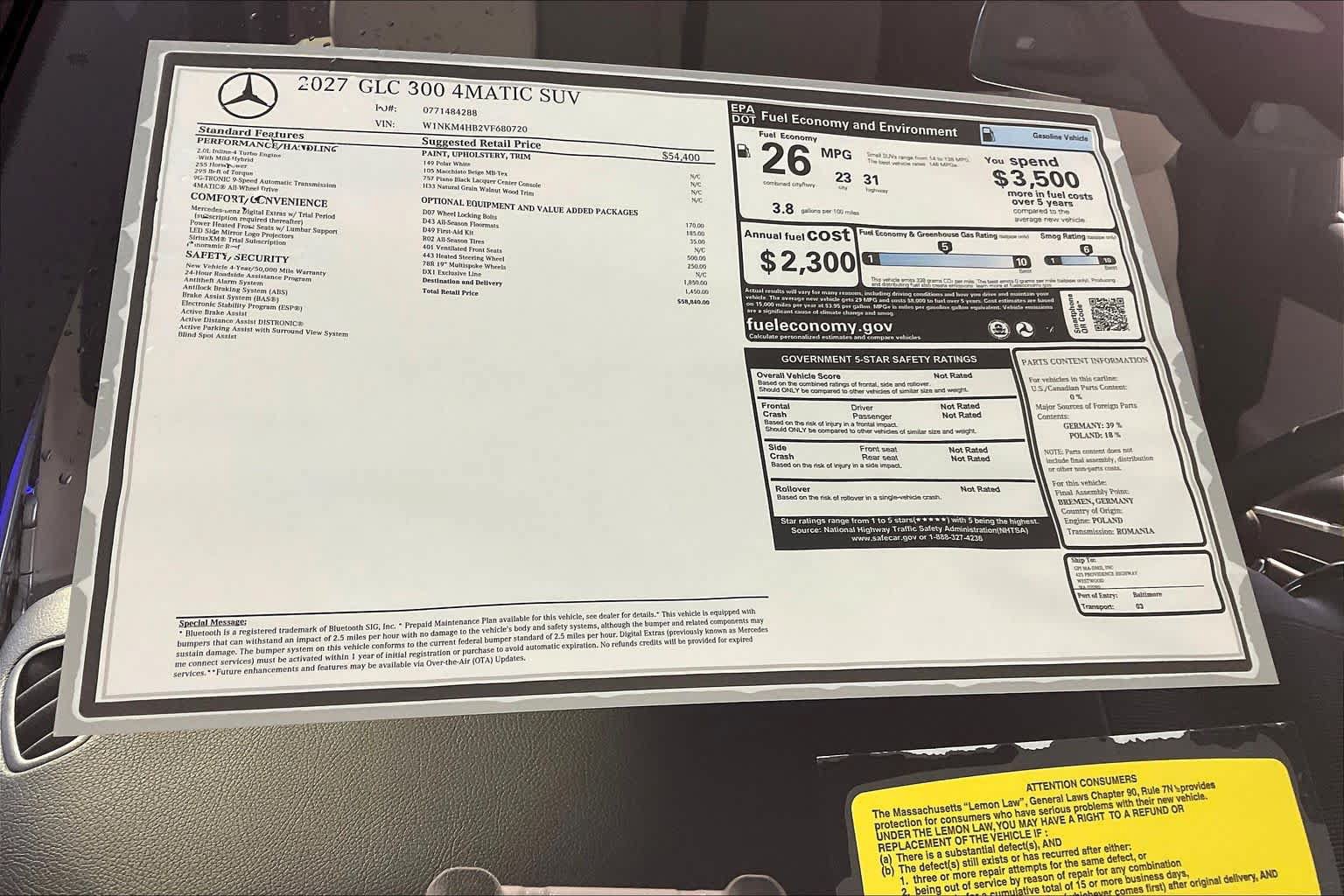 New 2027 Mercedes-Benz GLC 300 4MATIC image 18