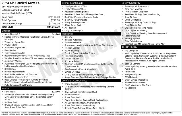 Used 2024 Kia Carnival EX FWD image 13