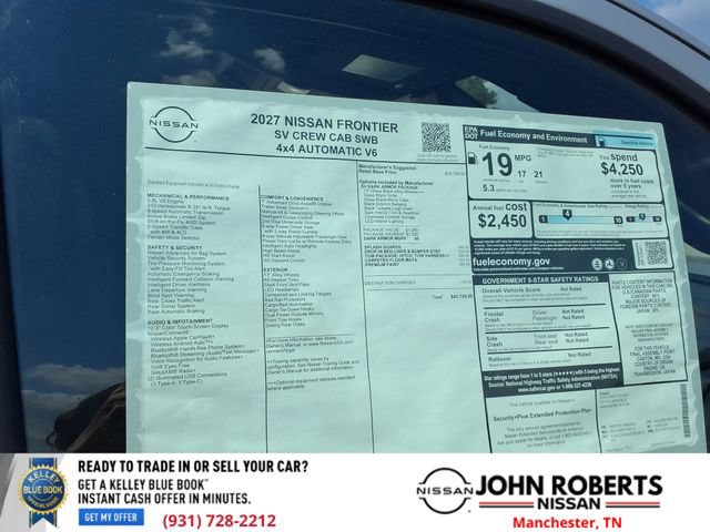New 2027 Nissan Frontier SV w/ Tow Package AWD/4WD image 19
