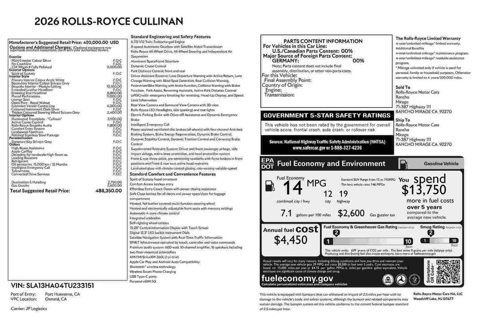 New 2026 Rolls-Royce Cullinan AWD/4WD image 42