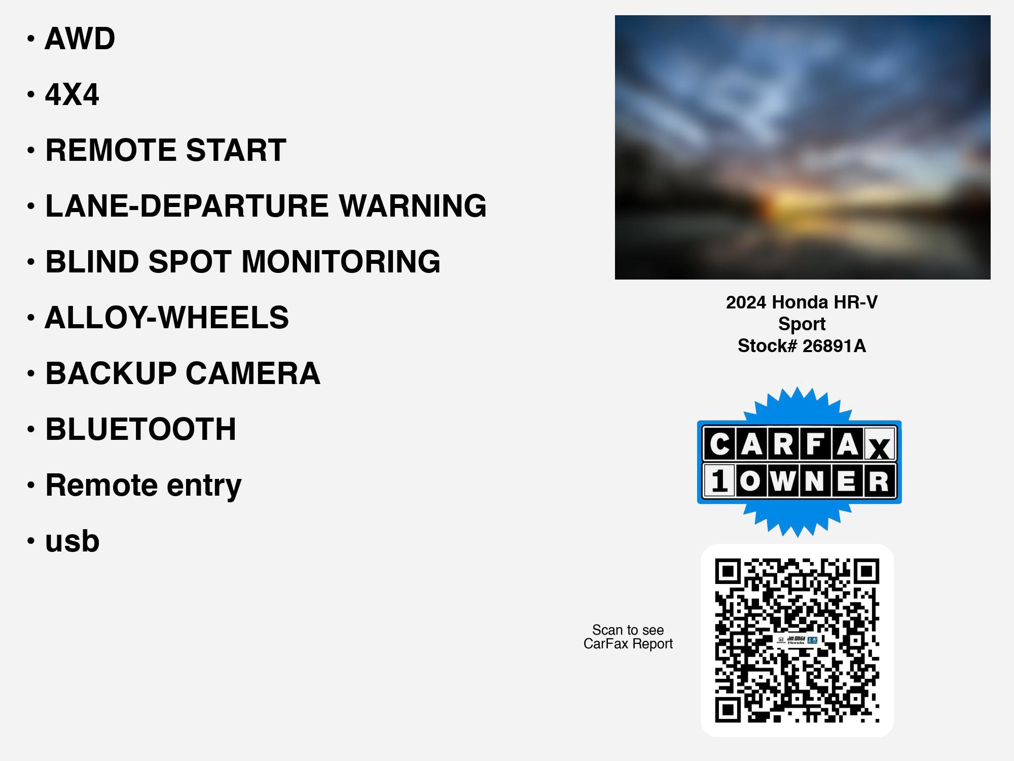 Certified 2024 Honda HR-V Sport image 7