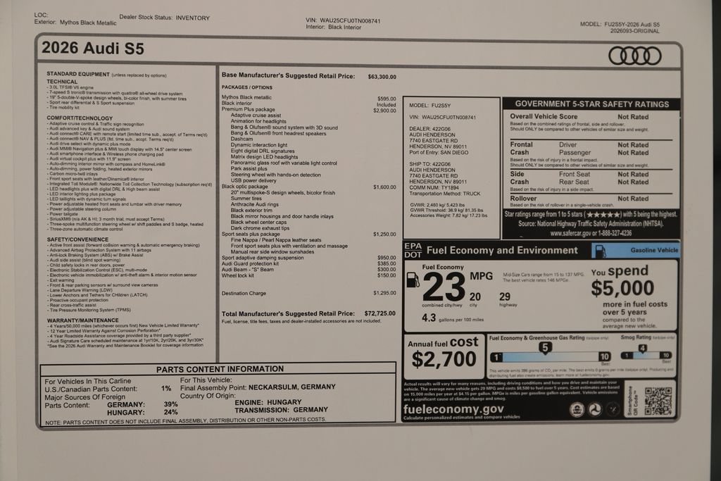 New 2026 Audi S5 Premium Plus AWD/4WD image 39