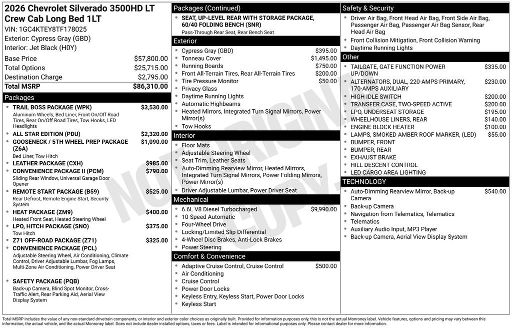 New 2026 Chevrolet Silverado 3500 LT w/ Trail Boss Package image 26