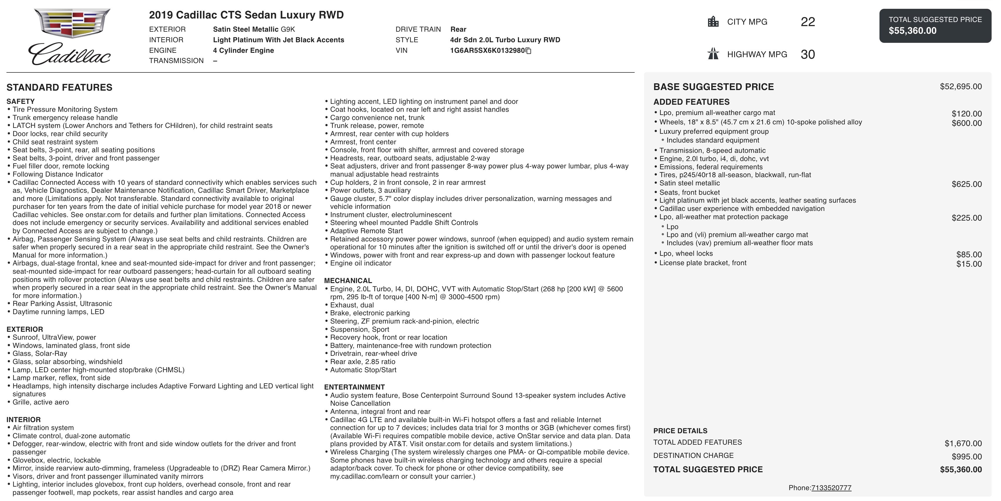 Used 2019 Cadillac CTS Luxury image 3