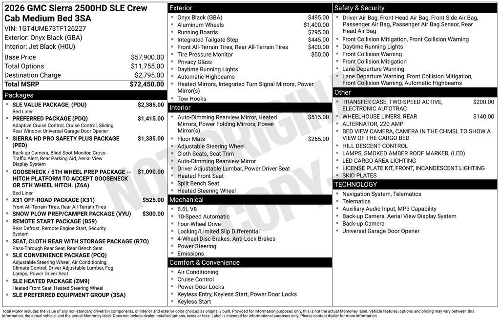 Used 2026 GMC Sierra 2500 SLE w/ SLE Value Package; image 2