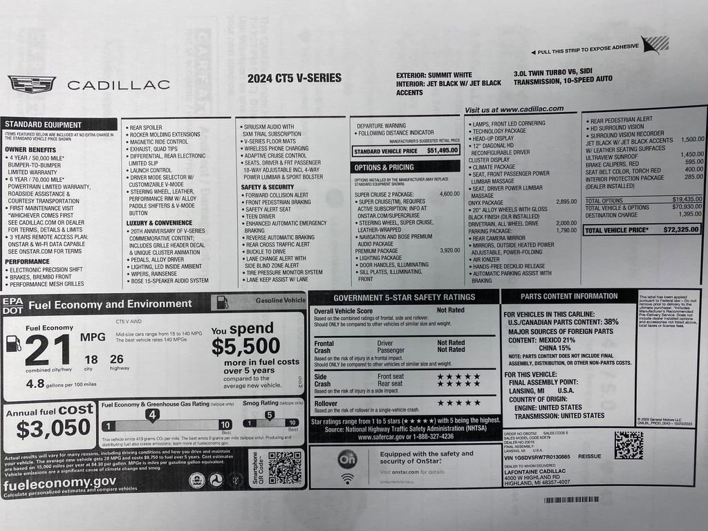 Used 2024 Cadillac CT5 V w/ Super Cruise 2 Package image 36