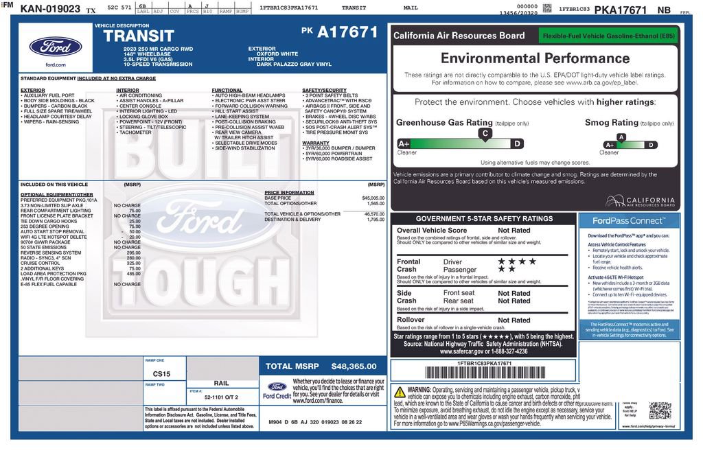Used 2023 Ford Transit 250 Medium Roof w/ Load Area Protection Package image 5